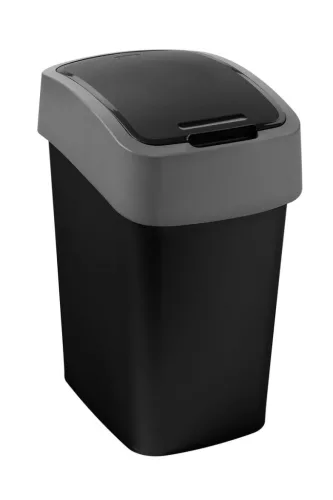 Curver Pacific Flip Bin billenő fedeles szemetes - 45 L - fekete/szürke