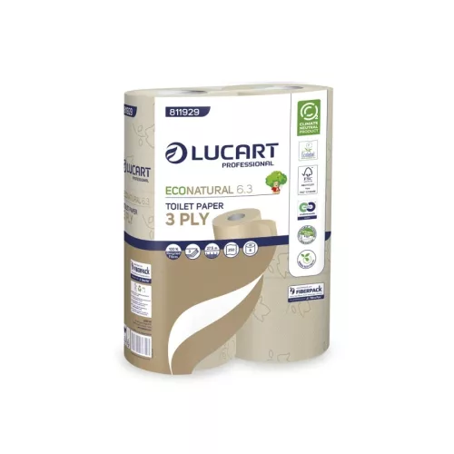 Lucart újrahasznosított wc-papír - 3 rétegű, 6 tekercs (EcoNatural 6.3)