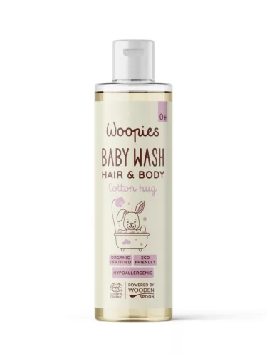 Wooden Spoon Woopies Bio baba tusfürdő és sampon - Cotton hug - 200 ml