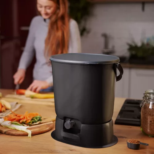 Bokashi Organko Essential Konyhai komposztáló - fekete-szürke (+ 1kg starter)