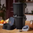 Bokashi Organko Essential Konyhai komposztáló szett - fekete-szürke (+ 1kg starter)