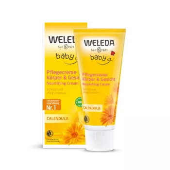   Weleda Baby Bio körömvirágos natúr babakrém arcra, testre -75 ml