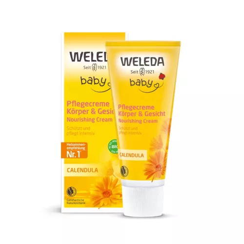 Weleda Baby Bio körömvirágos natúr babakrém arcra, testre -75 ml