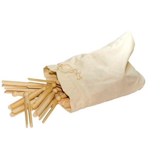 Redecker Old Fashioned Clothes Pegs in a Canvas Bag - 50 pcs