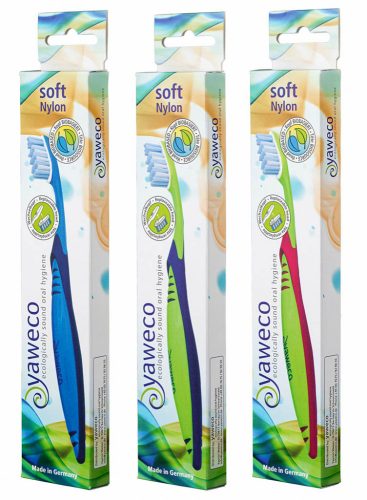 Yaweco replacable head toothbrush - with plastic bristles - soft