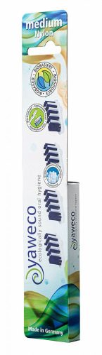 Yaweco brush heads for replacable head tooth brush - plastic bristle - medium