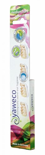 Yaweco brush heads for replacable head tooth brush - natural bristle - medium