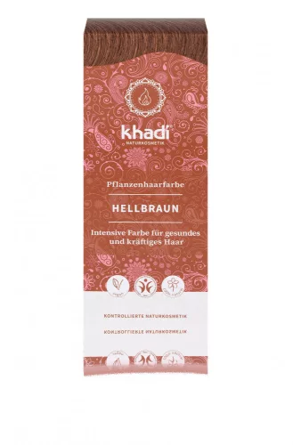 Khadi növényi hajfesték por - Világosbarna - 100 g