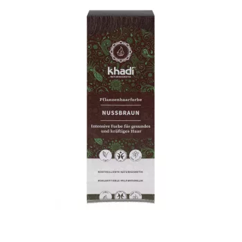   Khadi növényi hajfesték por - Természetes mogyoróbarna - 100 g