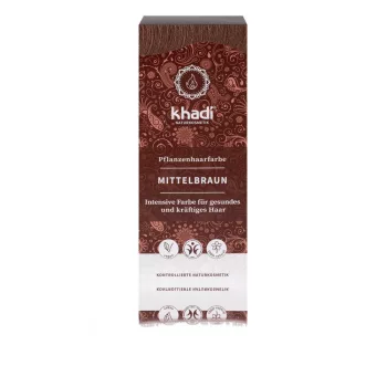 Khadi növényi hajfesték por -  Középbarna - 100 g