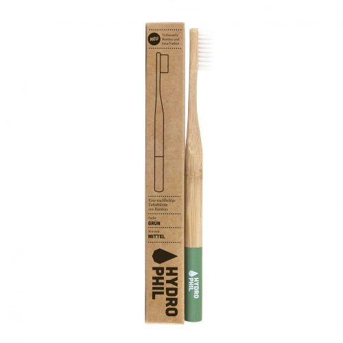 Hydrophil Bamboo Toothbrush for Adults - Medium Bristles - green