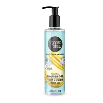   Organic Shop “Lemon macaron” Feszesítő tusfürdő citrommal és mentával - 280 ml