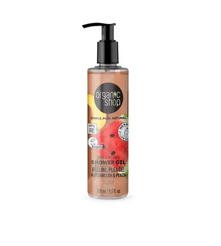 Organic Shop “Bellini, please!” Hidratáló tusfürdő görögdinnyével és barackkal - 280 ml (kifutó)