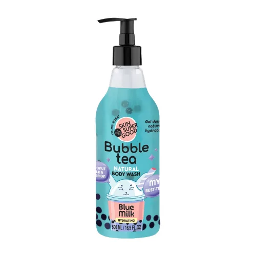 Skin Super Good Bubble Tea "Blue Milk" hidratáló tusfürdő kókusztejjel és maracujával - 500 ml