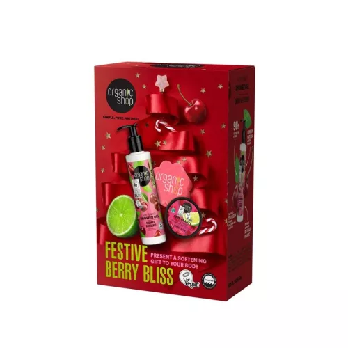 Organic Shop Festive Berry Bliss testápoló ajándékszett - 280 ml + 100 ml