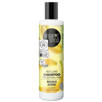   Organic Shop Tápláló sampon normál hajra banánnal és jázminnal -280 ml (kifutó)