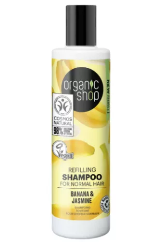 Organic Shop Tápláló sampon normál hajra banánnal és jázminnal -280 ml (kifutó)