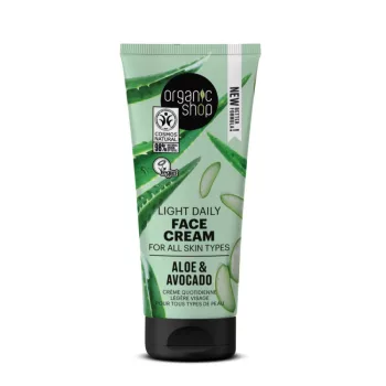   Organic Shop Könnyű arckrém aloe verával és avokádóval - 50 ml