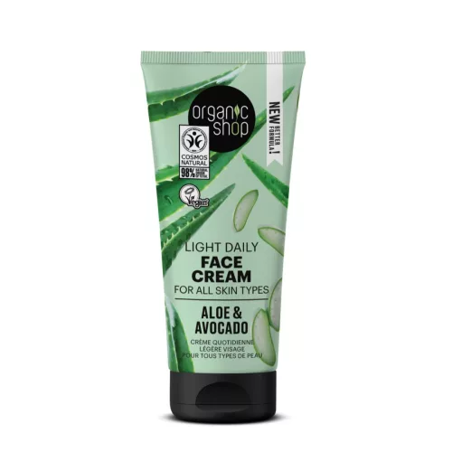 Organic Shop Könnyű arckrém aloe verával és avokádóval - 50 ml