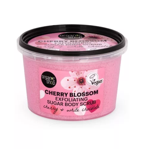 Organic Shop Hámlasztó testradír cseresznyével és fehér csokoládéval - 250 ml (kifutó)