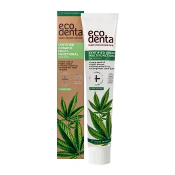   Ecodenta bio fogkrém - multifunkcionális, kendermagolajjal, fluoridmentes, 75 ml