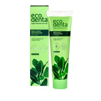   Ecodenta fogkrém - ragyogást adó fehérítő, mentával és zsályával, fluoriddal, 100 ml