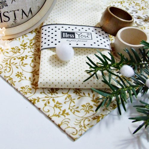 BlessYou Cloth Napkin - Christmas Edition - Golden Dots (cotton)