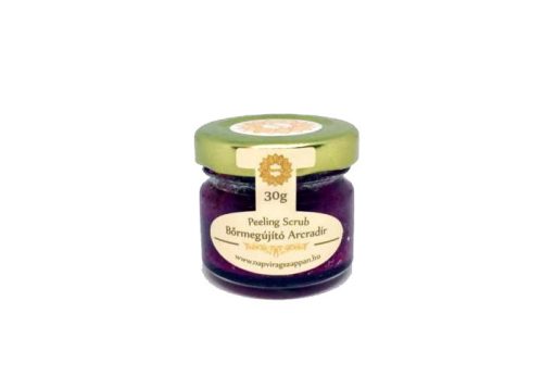 Napvirág face scrub with salt, rose petals, grapeseed, almond and olive oil