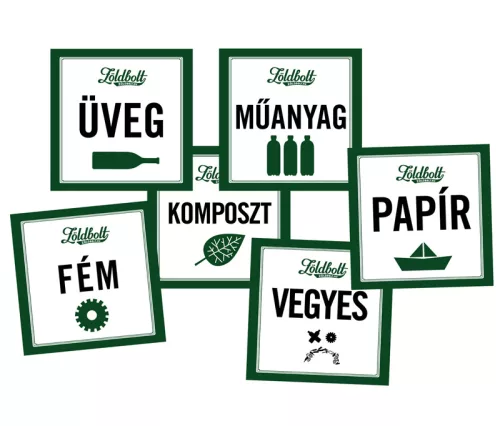 Matrica szelektív hulladékgyűjtőkre - üveg (Kifutó)