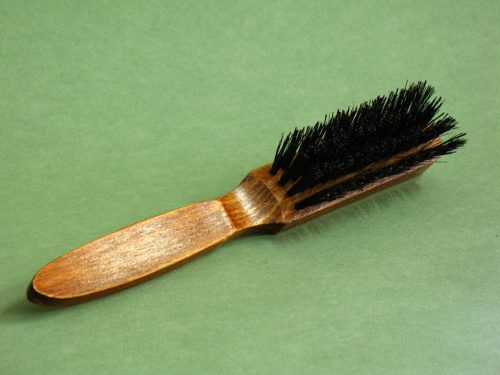 Four lined natural hairbrush with boar bristle