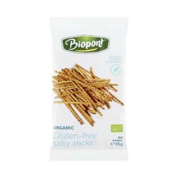   Biopont Gluténmentes sóspálcika, csökkentett sóval, BIO - 45 g