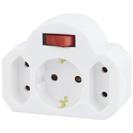 Switch power strip with three outlets