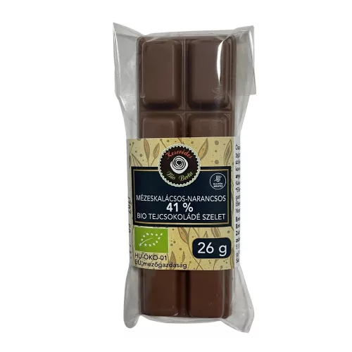 Bio Berta bio narancsos-mézeskalácsos tejcsokoládé, 41% kakaótartalommal - 26 g