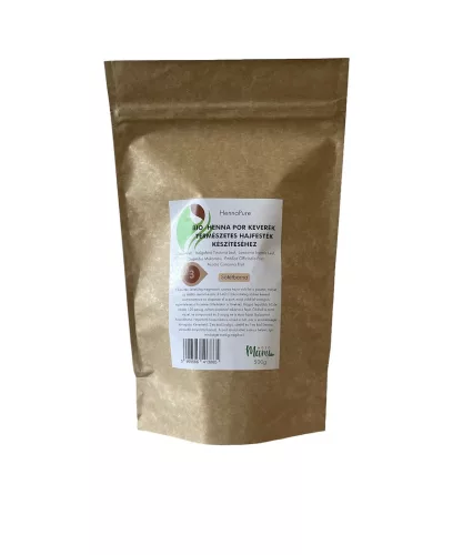 HennaPure Növényi hajfestő por, Bio, Sötétbarna - 500g