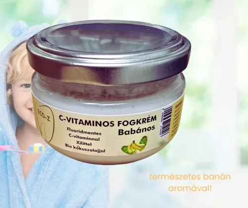 Eco-Z C-vitaminos fogkrém - banános, fluoridmentes - 75ml (kifutó)