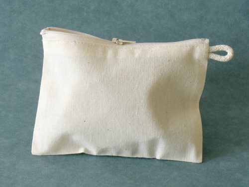Small canvas zipper pouch