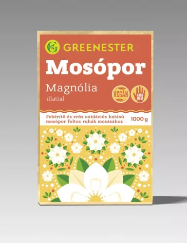 Greenester Öko mosópor - Fehérítő és Folttisztító, Magnólia illattal, 1 kg (kifutó)