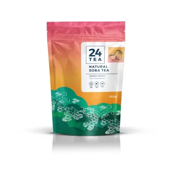   24 Tea Peach Mango Soba Tea - őszibarackos-mangós hajdina tea, 100 g