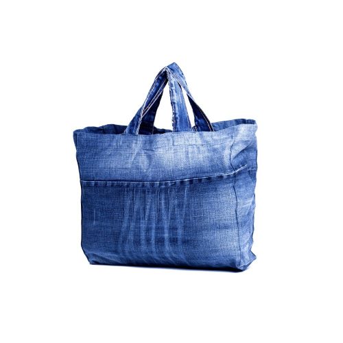 Old Blue Recycled denim shopping bag (beer carrier)