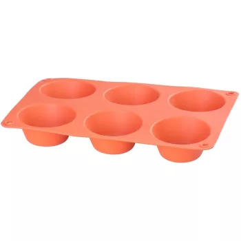 MagicHome szilikon muffin sütőforma - 6 részes, piros