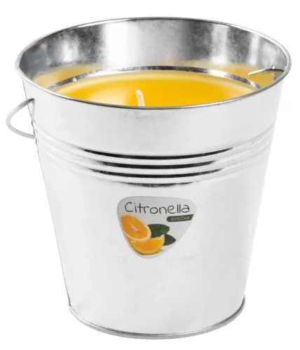 Citronella rovarriasztó gyertya, fém vödörben - 510 g