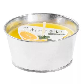 Citronella rovarriasztó gyertya, fém vödörben - 130 g