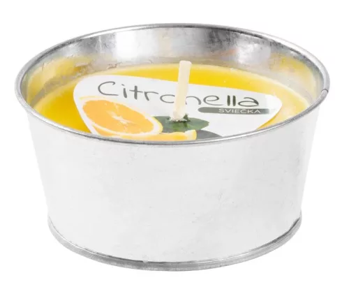 Citronella rovarriasztó gyertya, fém vödörben - 130 g