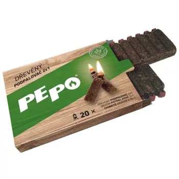 PE-PO 2 az 1-ben természetes gyújtós, gyufával - 20 db