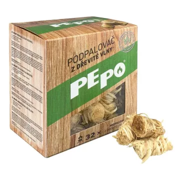 PE-PO természetes faforgács gyújtós - 32 db