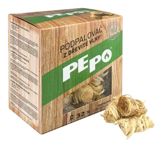 PE-PO természetes faforgács gyújtós - 32 db