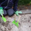 Esschert Design Gyerek kerti szerszám szett fa nyéllel - 3 darabos, zöld