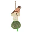 Esschert Design Felakasztható madár mintás madáretető, hálós napraforgómaggal, 20 cm, vegyes minta
