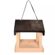 Esschert Design Felakasztható fa madáretető, fekete tetővel, 23 cm