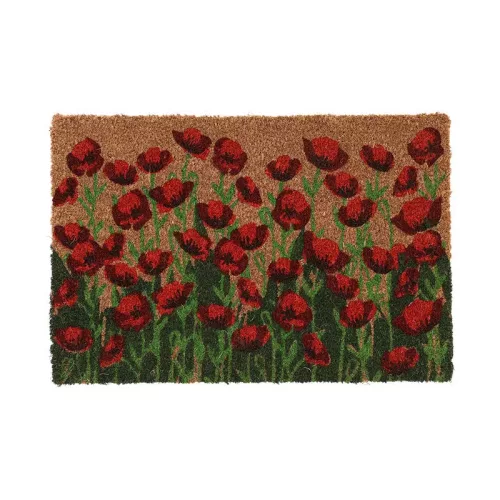 Esschert Design Pipacsos kókuszrost lábtörlő, 60x40 cm